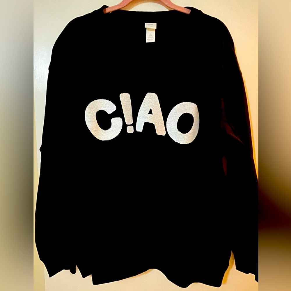 H & M black sweatshirt, size L with sequin appliqué